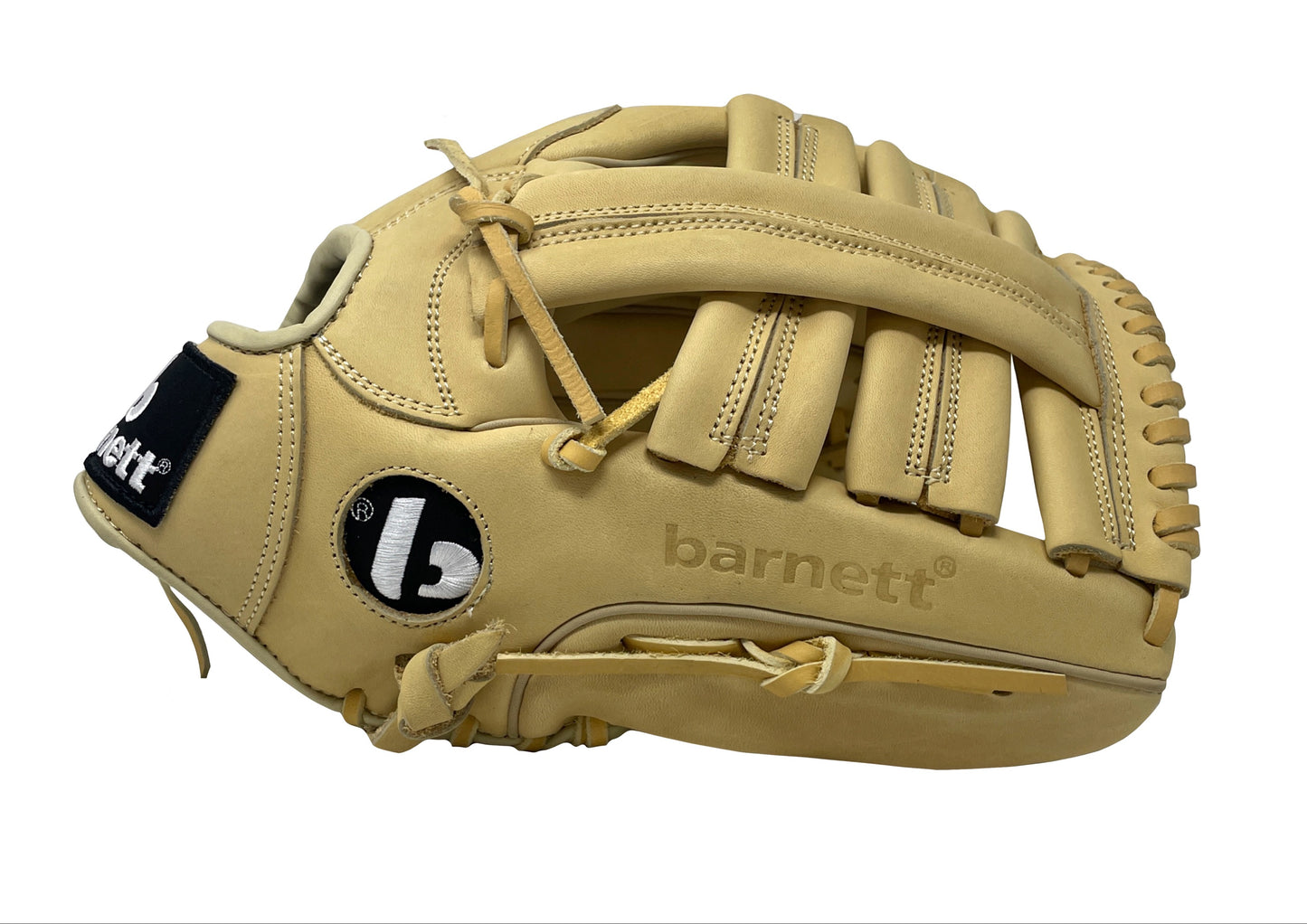FL-130 Guante de béisbol profesional, cuero de plena flor, outfield, softbol, 13", Beige