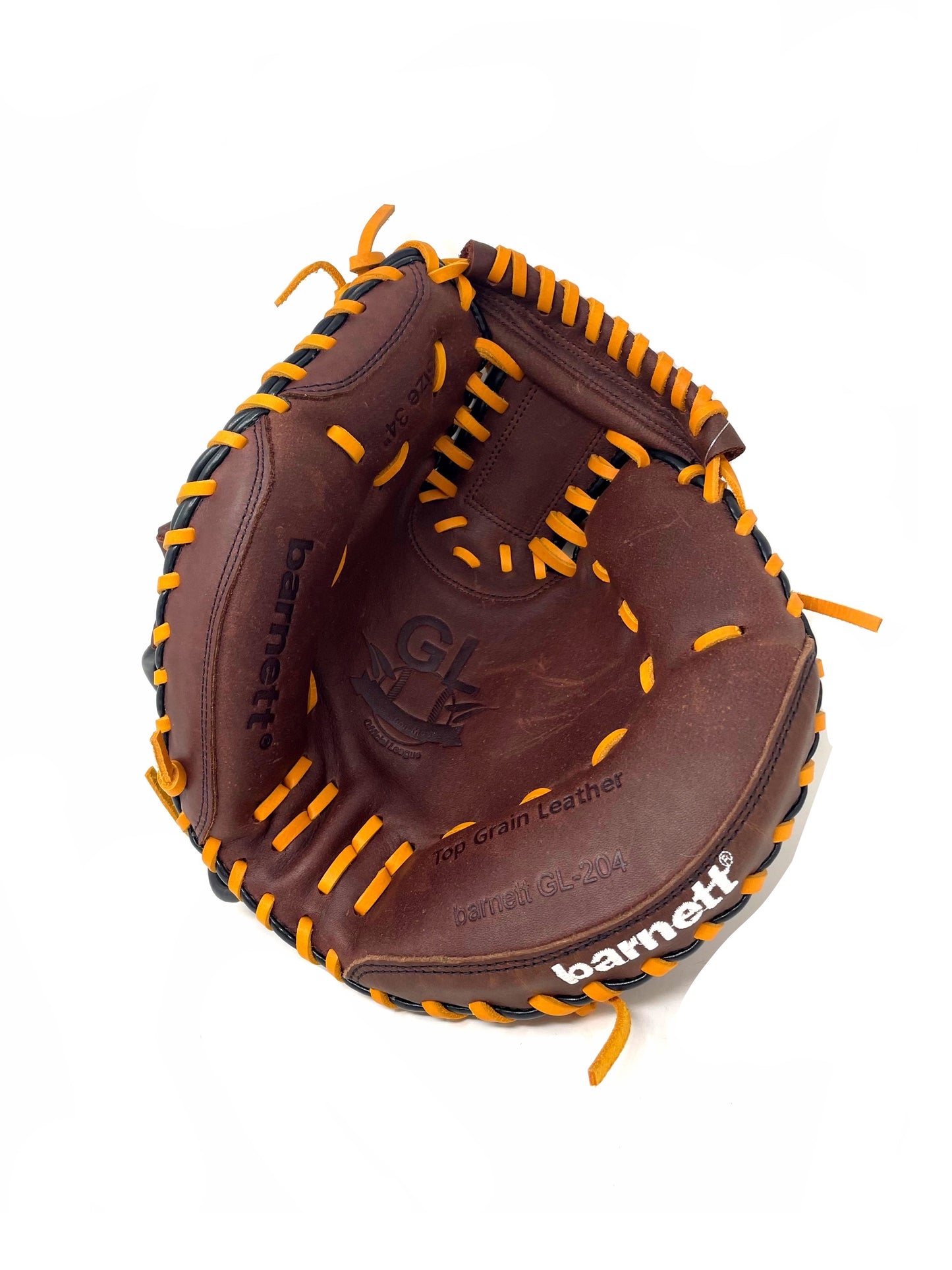 GL-204 Guante de beisbol, cuero, catcher, adulto 34, marrón
