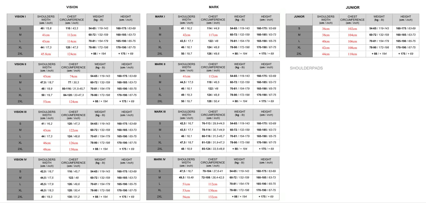 VISION I Hombreras de fútbol americano