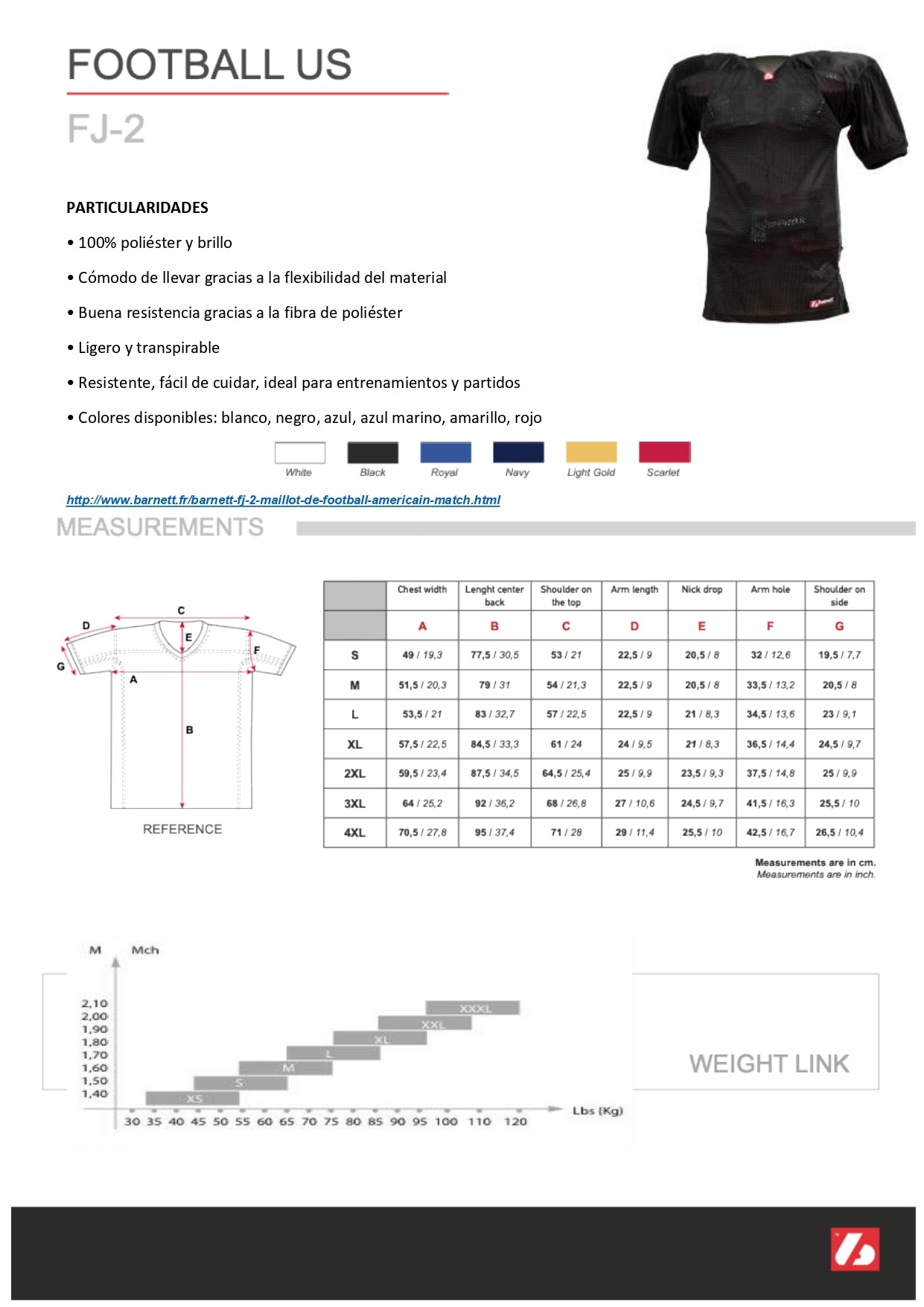 FJ-2 Camiseta de fútbol americano