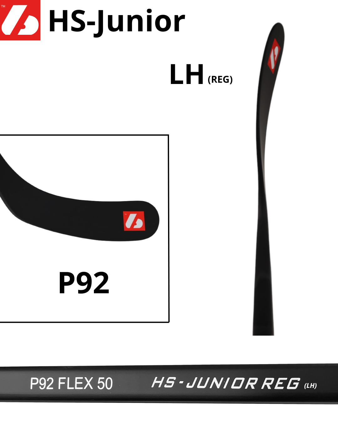 HS-Junior Palo de hockey de carbono
