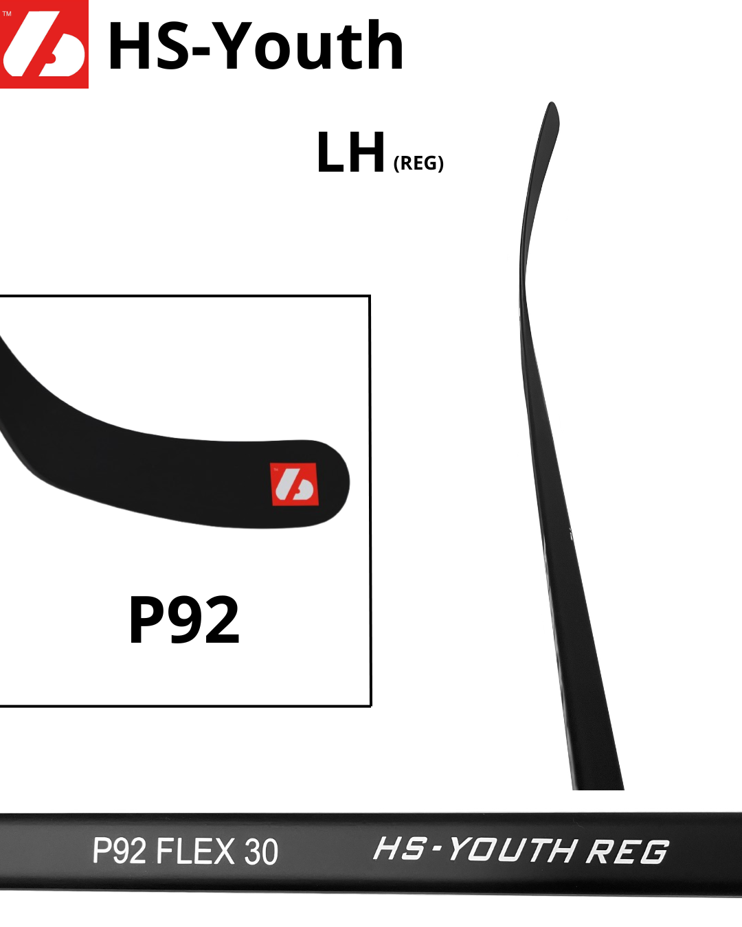 HS-Youth Palos de hockey junior en carbone