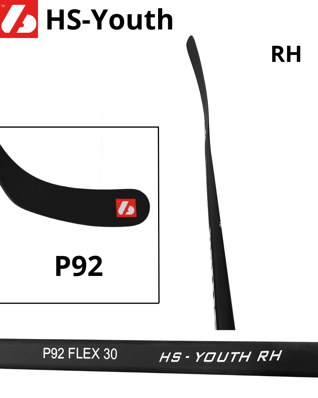 HS-Youth Palos de hockey junior en carbone
