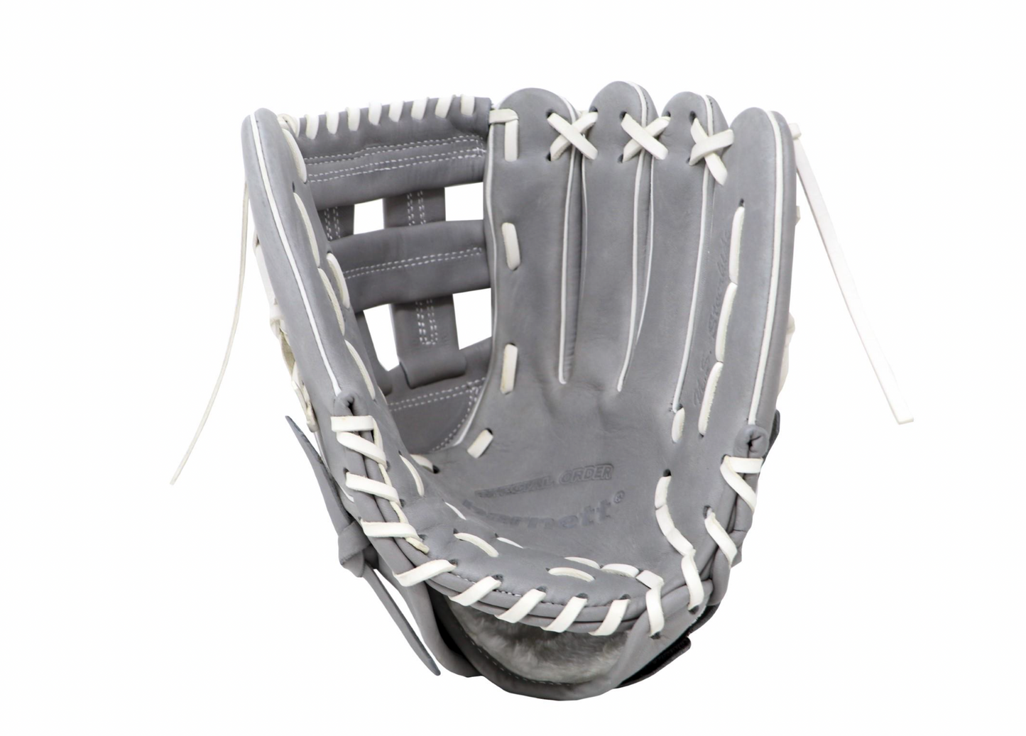 FL-130 Guante de béisbol profesional, cuero de plena flor, outfield, softbol, 13", Gris Claro