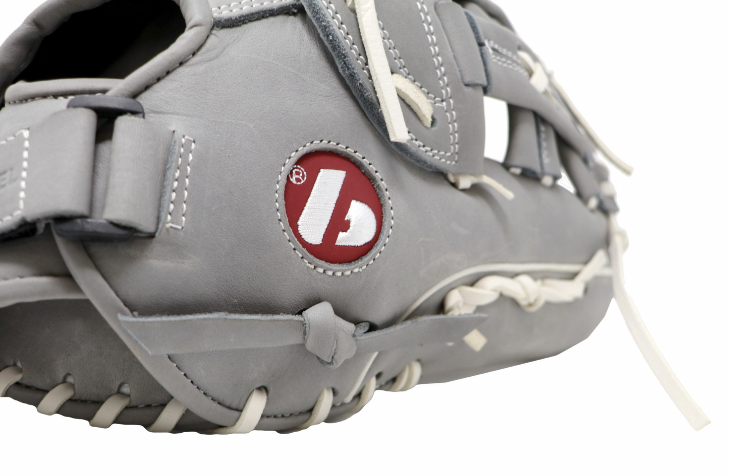FL-130 Guante de béisbol profesional, cuero de plena flor, outfield, softbol, 13", Gris Claro