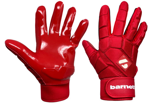 FKG-03 Guantes profesionales de apoyador de fútbol americano, LB, RB, TE Rojo