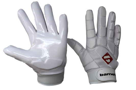 FKG-03 Guantes de fútbol americano de alto nivel, linebacker, LB,RB,TE, Blanco