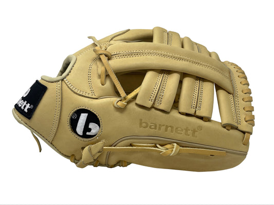 FL-130 Guante de béisbol profesional, cuero de plena flor, outfield, softbol, 13", Beige