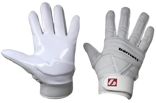 FLG-03 Guantes excepcionales de fútbol americano, linemen, pro, OL,DL, Blanco