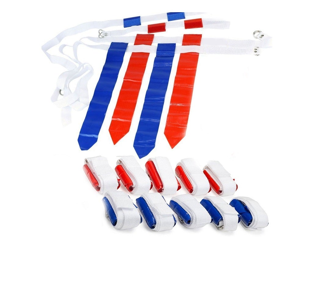 FLAG FOOTBALL kit de banderas y cinturones por 12 (1 por 3) con 6 conos