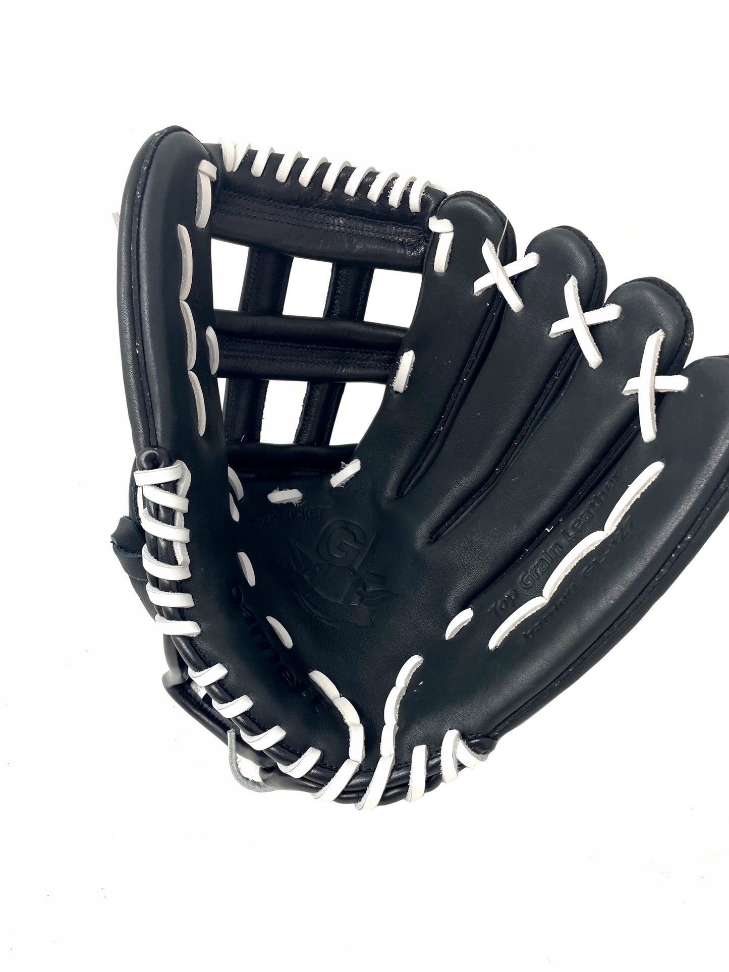 GL-127 Guante de beisbol de competición, cuero, outfield 12,7, negro