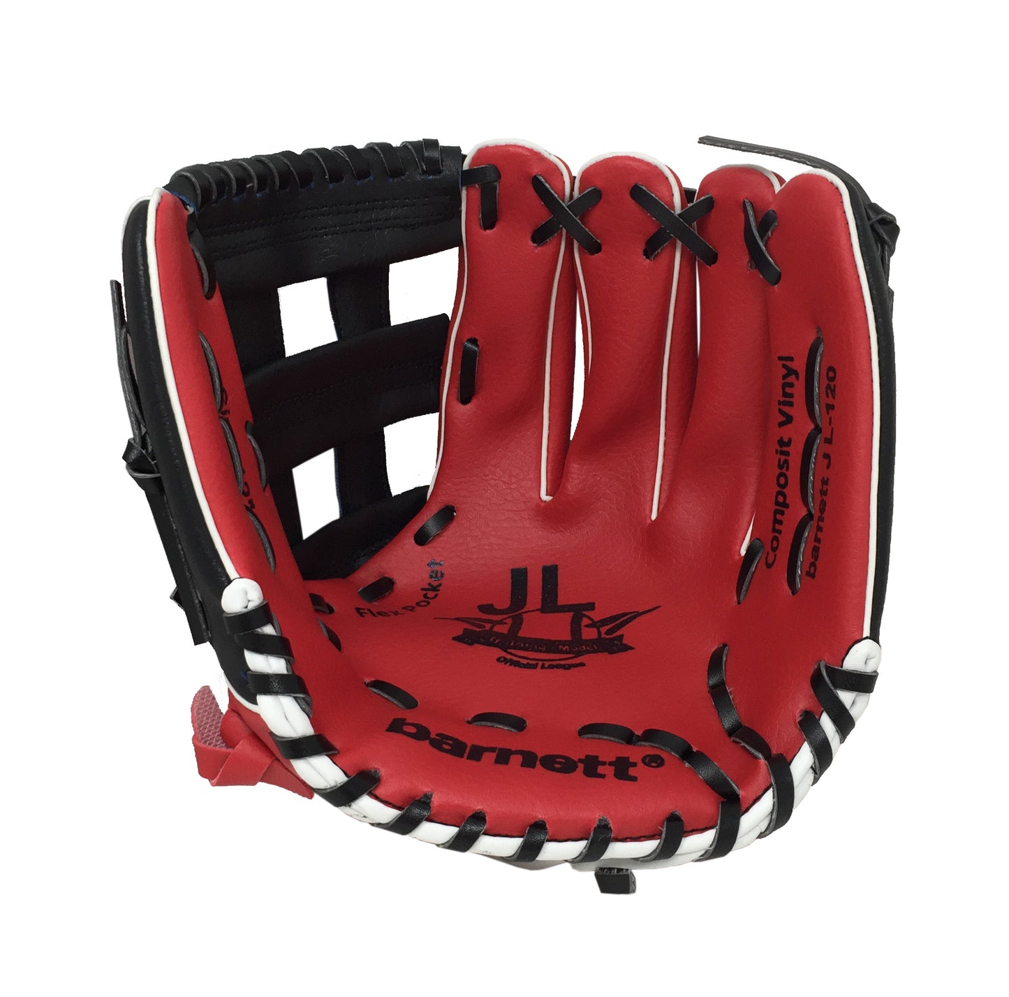 JL-120 - Guanti da baseball, outfiled, poliuretano, tamaño 12"  Rojo