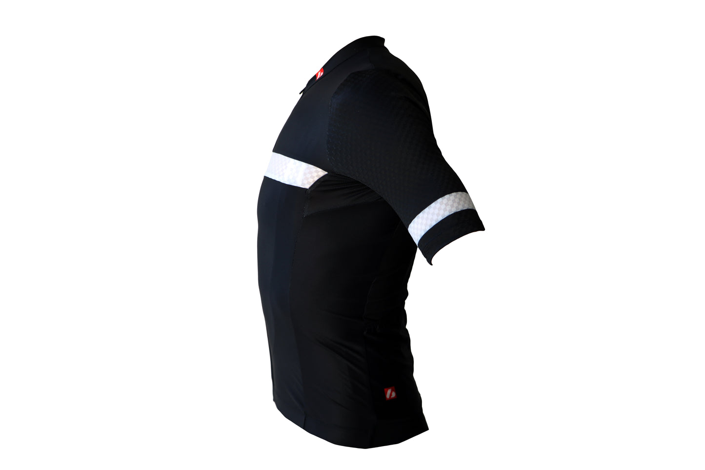 Bici textil-jersey corto con ejercicio, blanco y negro