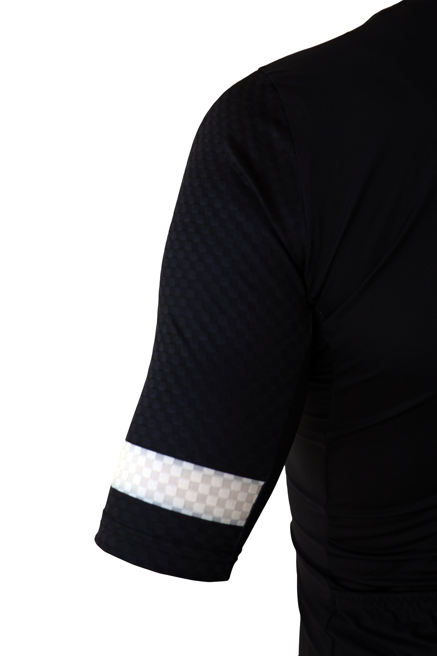 Bici textil-jersey corto con ejercicio, blanco y negro