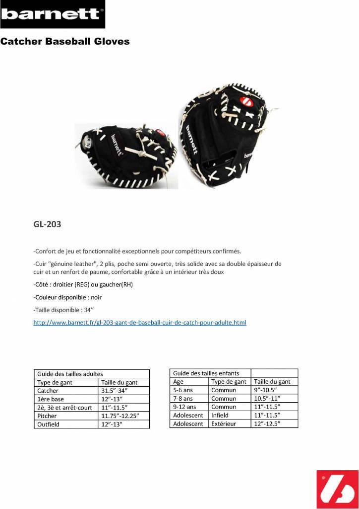 GL-203 Guante de beisbol, cuero, catcher, adulto 34, negro