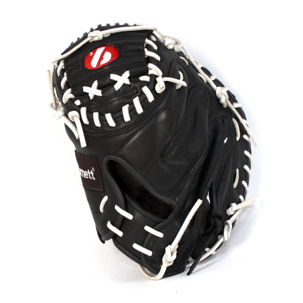 GL-201 Guante de béisbol, cuero, catcher, adulto 34, negro