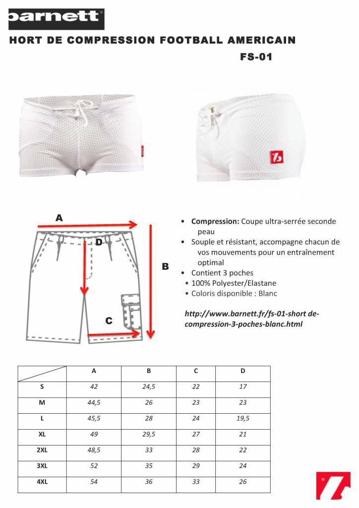 FS-01 Pantalones cortos de compresión de fútbol, blanco