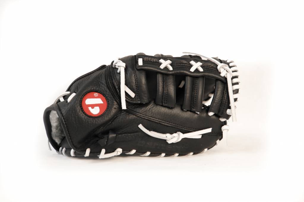 GL-301 competición 1er baser guante de béisbol, cuero genuino, adulto, negro